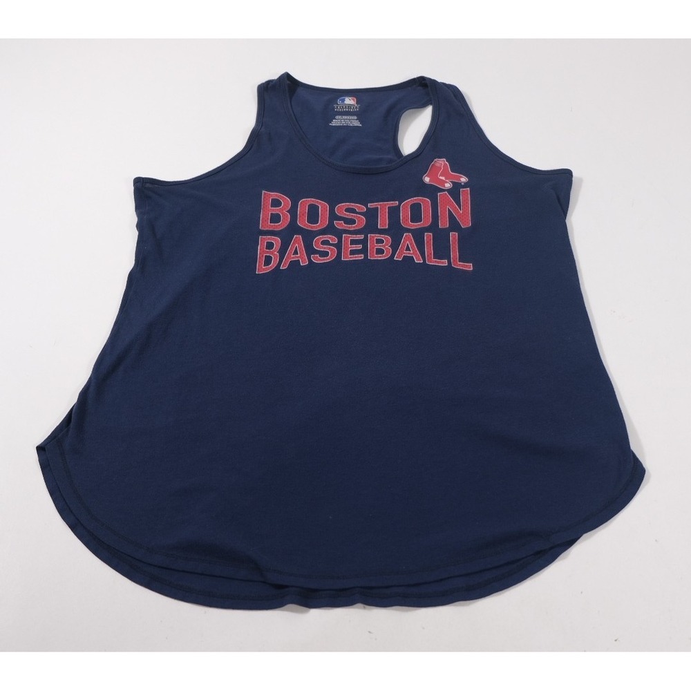 MLB Tank Top Men 2XL Navy Boston Baseball Red Sox Racerback Sleeveless Shirt